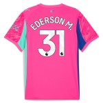 Günstige Fußballtrikots Manchester City Ederson M. 31 Torwart 2025-26 Rosa Kurzarm